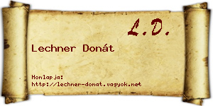Lechner Donát névjegykártya